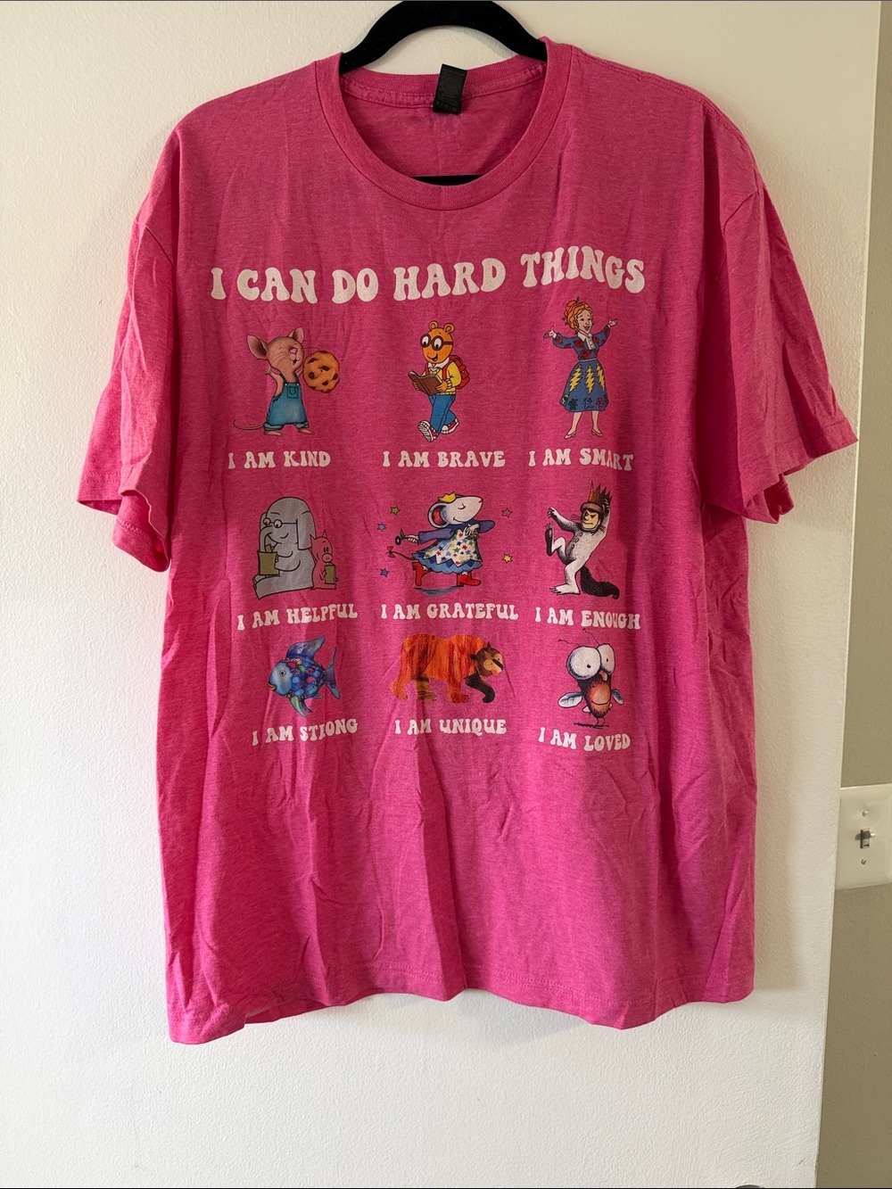 Amazon Kids Pink "I Can Do Hard Things" Graphic Tee